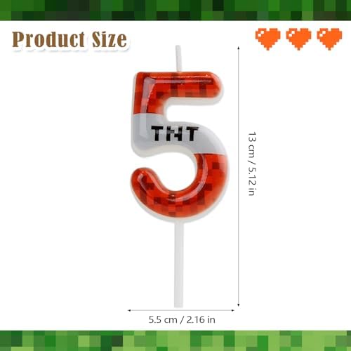 TNT Birthday Candles Number 10 with Red Pixel Design