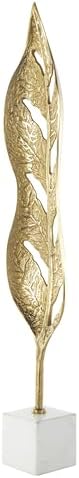Deco 79 Gold Aluminum Leaf Sculpture with Marble Base