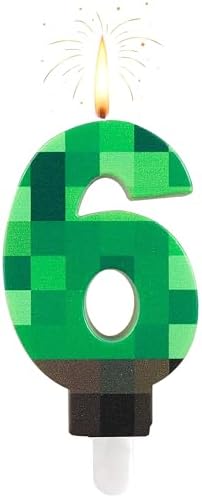 MUNIMJI Number 6 Dynamite Block Birthday Candle