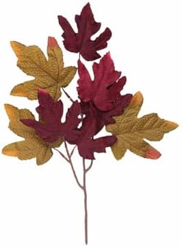 5 Pcs Artificial Maple Leaves Branches 165 Inch Fall Decor