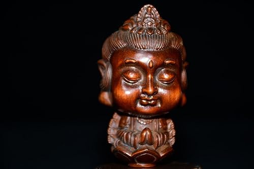 Handcrafted Boxwood Little Buddha Statue Decor