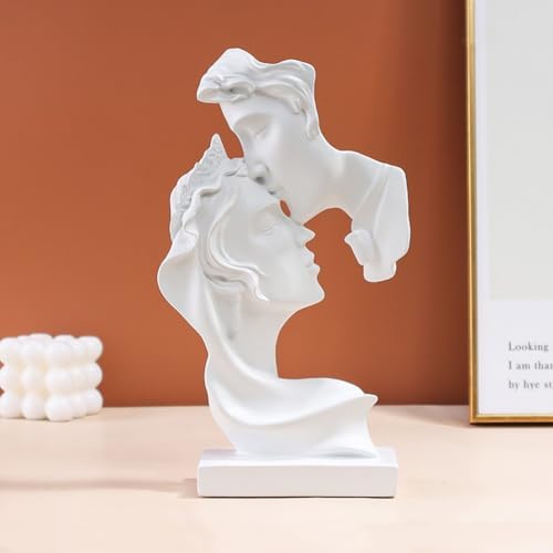 Large Couples Kiss Sculpture Abstract Art Resin Statue