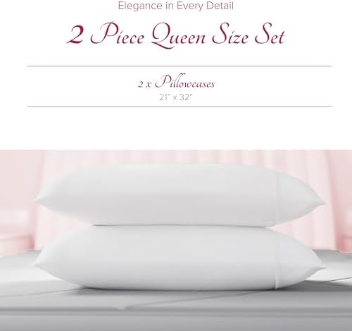 Carressa Linen 100 Egyptian Cotton Pillow Cases Set of 2