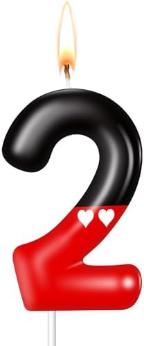 MTLEE Number 2 Birthday Candle with Red Mouse Design