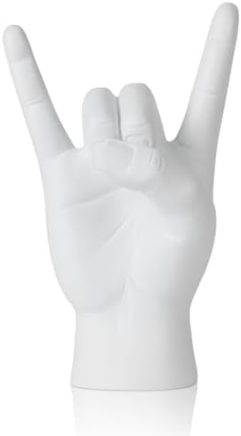 Rock and Roll Finger Sculpture White Modern Decor