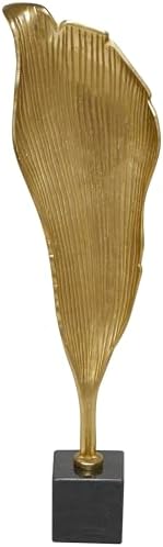 Deco 79 Gold Leaf Sculpture with Marble Base