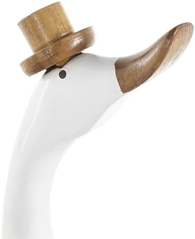 Deco 79 Farmhouse Bamboo Duck Statues with Hats and Shoes Set of 3
