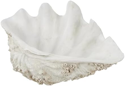 Deco 79 White Polystone Shell Statue 34x23x16