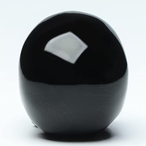 2 Natural Black Obsidian Crystal Skull Statue