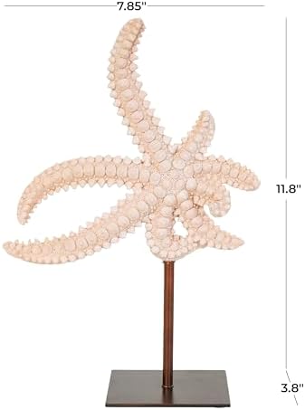 Deco 79 Polystone Starfish Statue with Copper Stand