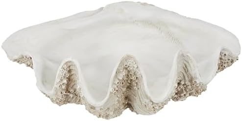 Deco 79 White Polystone Shell Statue 34x23x16
