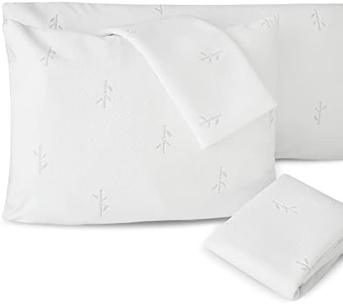 FeelAtHome Bamboo Cooling Pillow Covers - 20x36 Inches Pack of 4