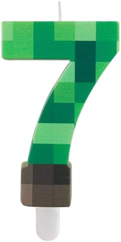 Green Number 7 Birthday Candles with Novel Design