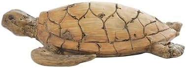 Deco 79 Polystone Turtle Home Decor Statue Brown