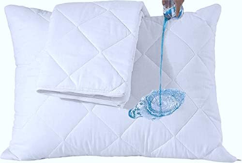 Waterproof Quilted Pillow Protectors King Size Set of 2