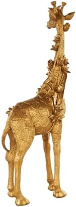 Deco 79 Resin Giraffe Statue with Gold Finish