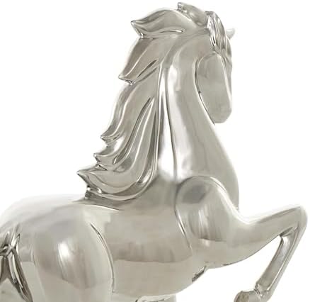 Deco 79 Silver Ceramic Horse Sculpture Home Decor