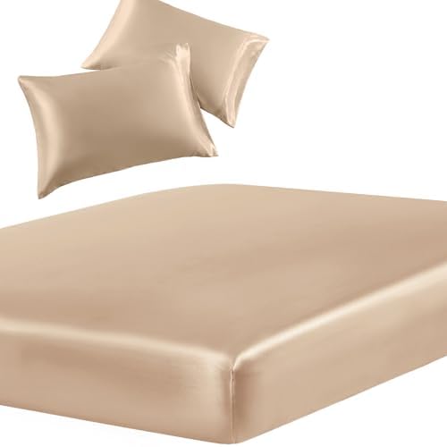 SiinvdaBZX 3-Piece Satin Bedding Set