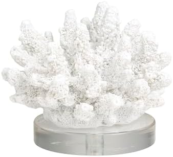 Deco 79 Polystone Coral Statue with Clear Base