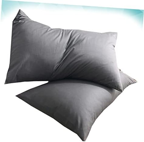 1 Pair Dark Grey Pure Cotton Pillowcases Soft Washable Bed Pillow Covers