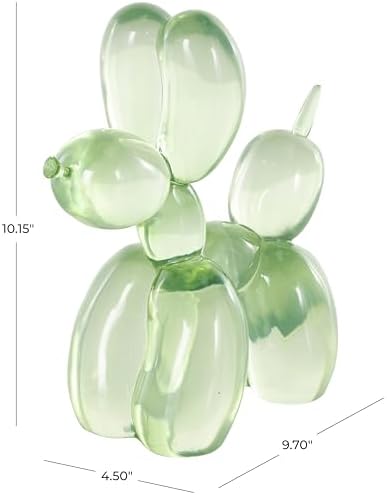 Deco 79 Resin Balloon Dog Sculpture Green 5x10x10