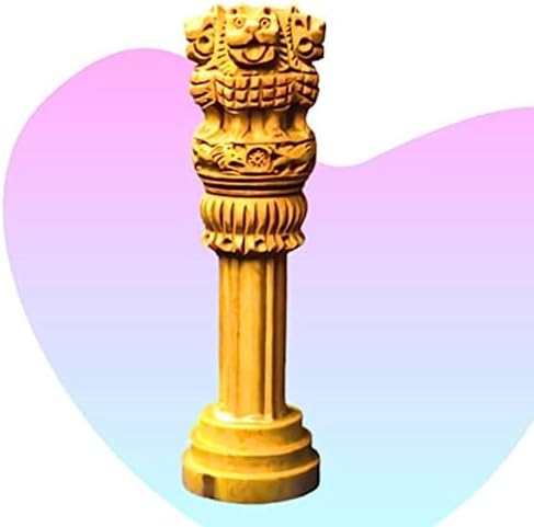Generic Ashoka Stambh 3 Inch Wooden National Emblem Pillar