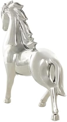 Deco 79 Silver Ceramic Horse Sculpture Home Decor