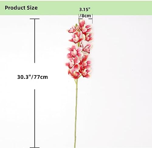 XZJMY 3D Fake Orchid Flowers Dark Pink 2PCS