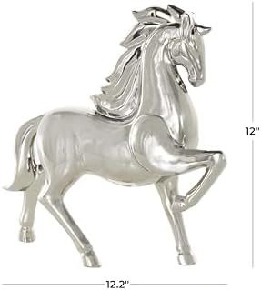 Deco 79 Silver Ceramic Horse Sculpture Home Decor