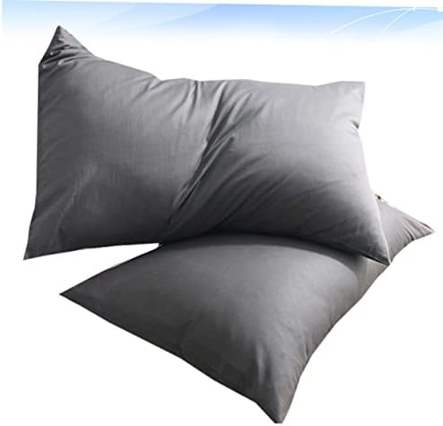 1 Pair Dark Grey Pure Cotton Pillowcases Soft Washable Bed Pillow Covers
