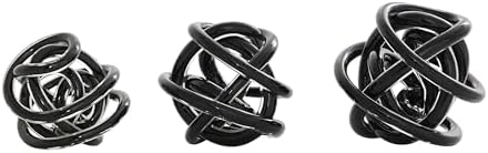 Deco 79 Black Glass Knot Sculpture Set of 3