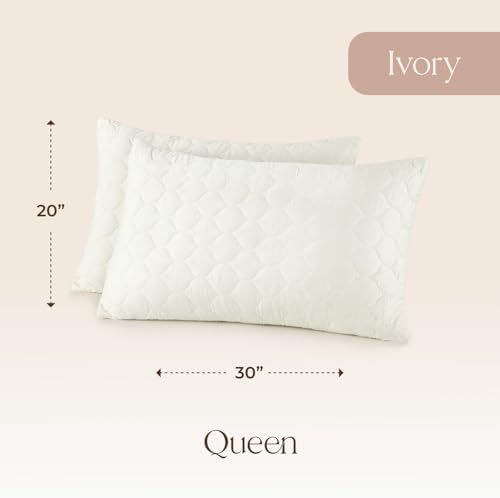 Whisper Organics Organic Cotton Pillow Protector 2 Pack Queen Size