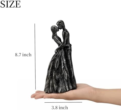Prettidecor Kissing Love Couple Statue Black Figurine