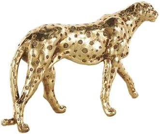 Deco 79 Gold Resin Leopard Decor Sculpture