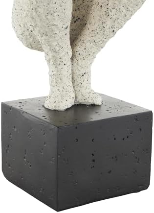 Deco 79 Polystone Crouching Person Statue with Black Base