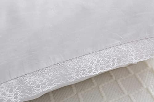 White Crocheted Lace Pillow Shams Queen Size 2PC
