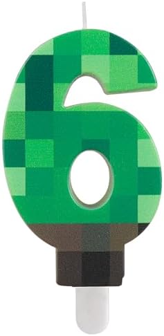 FUNCANDLE Green TNT Birthday Candle Number 6