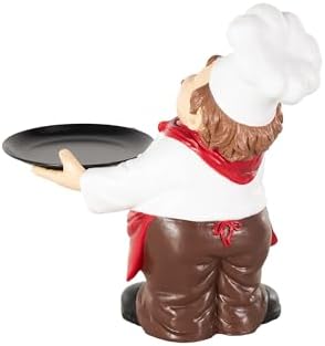 Deco 79 Polystone Chef Statue with Black Tray 1