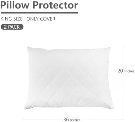 Ruili 2 Pack King Size Zippered Pillow Protectors