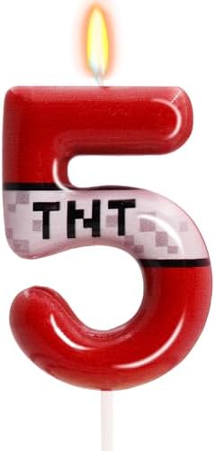 OGnomiFX TNT Number 5 Red Birthday Candle