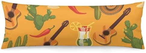 MEIKKO Traditional Mexican Symbols Pillow Cover with Zipper 20x54