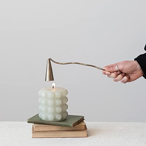 Creative Co-Op Cast Iron Flower Candle Snuffer with Pewter Finish