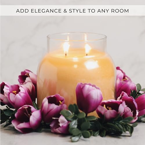 A Cheerful Giver Spring Tulips Candle Ring Artificial Flower Decor