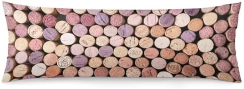 MEIKKO Wine Corks Body Pillow Cover with Zipper 20x54 1
