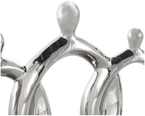 Deco 79 Ceramic Family Sculpture with Black Base