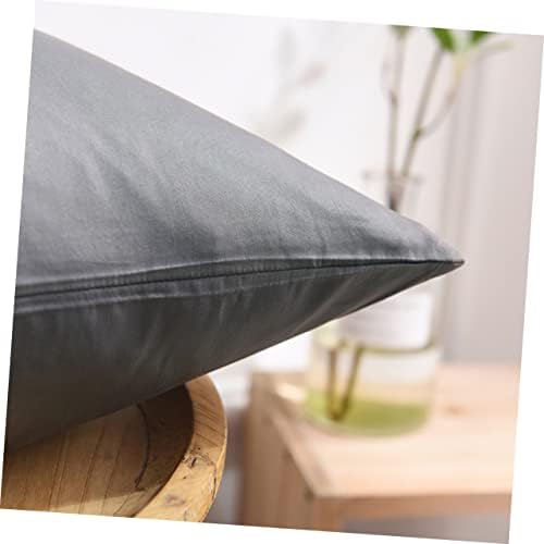 1 Pair Dark Grey Pure Cotton Pillowcases Soft Washable Bed Pillow Covers