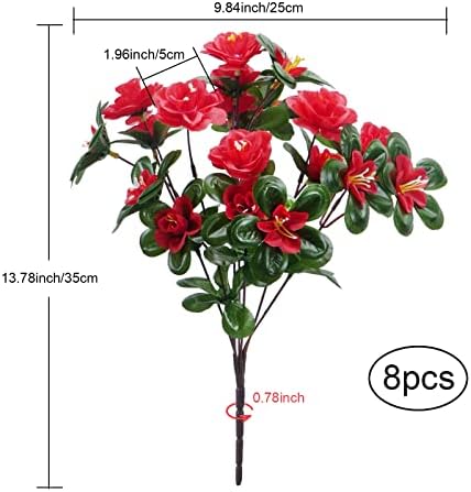 GTIDEA 8pcs Artificial Silk Geraniums for Outdoor Decor