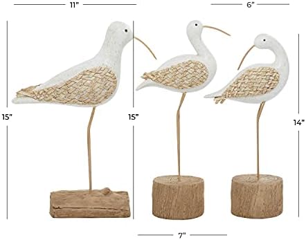 Deco 79 Polystone Bird Sculpture Home Decor Set of 3