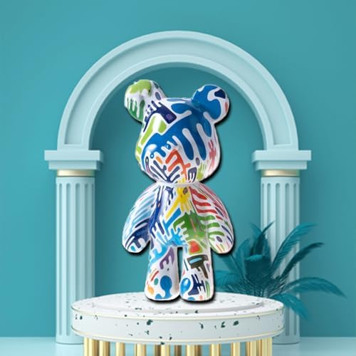 Zige Lily Bear Statue Resin Graffiti Sculpture