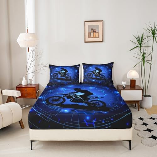 Castle Fairy Motorcycle Fitted Sheet Set with 2 Pillowcases